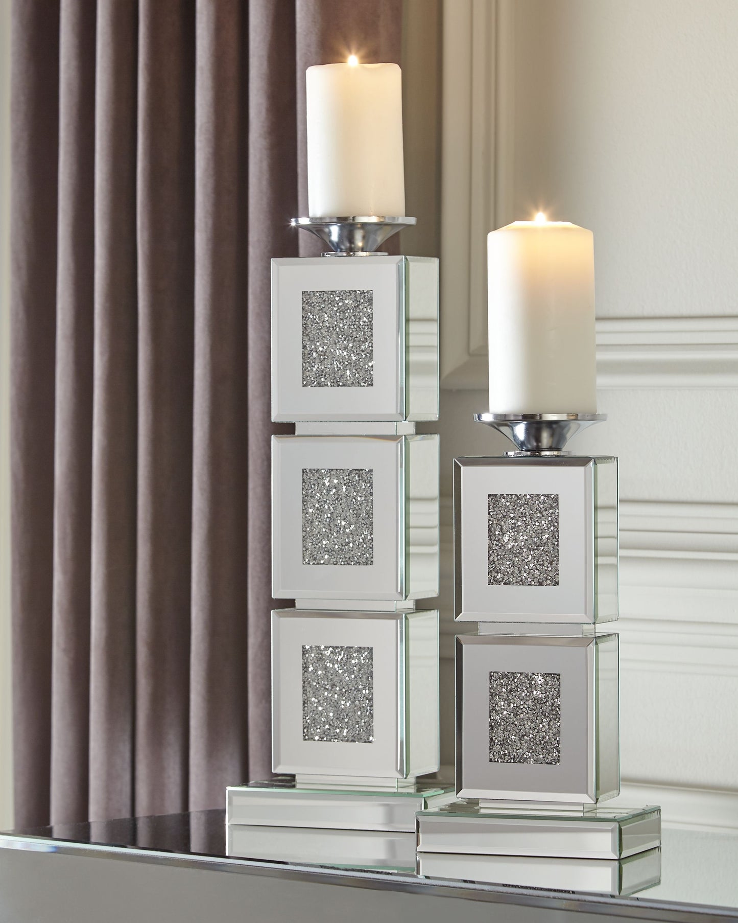 Charline - Metallic - Candle Holder Set (Set of 2) - Segmented