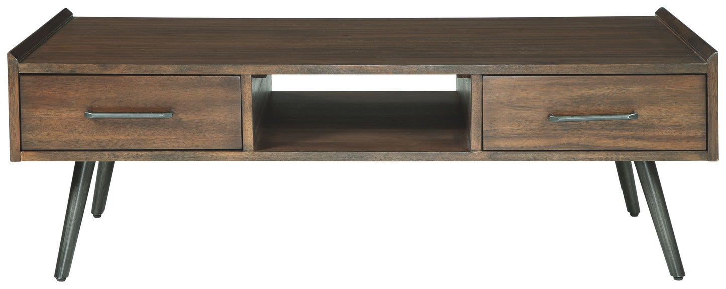 Calmoni - Brown - Rectangular Cocktail Table