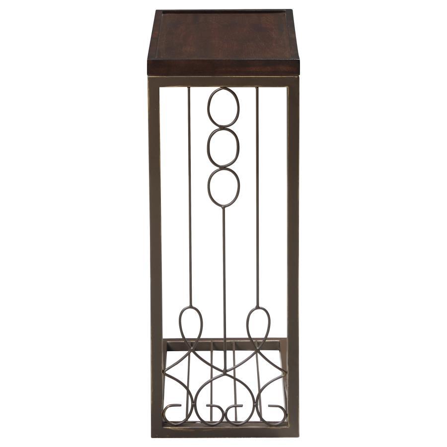 Alyssa - Accent Table - Brown and Burnished Copper