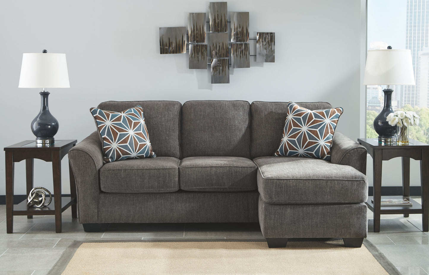 Brise - Slate - Queen Sofa Chaise Sleeper