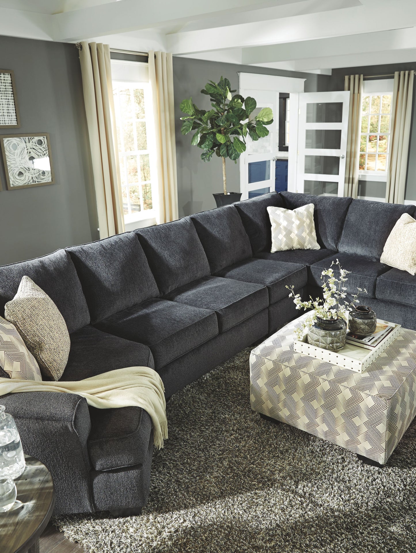 Eltmann - Slate - Oversized Accent Ottoman