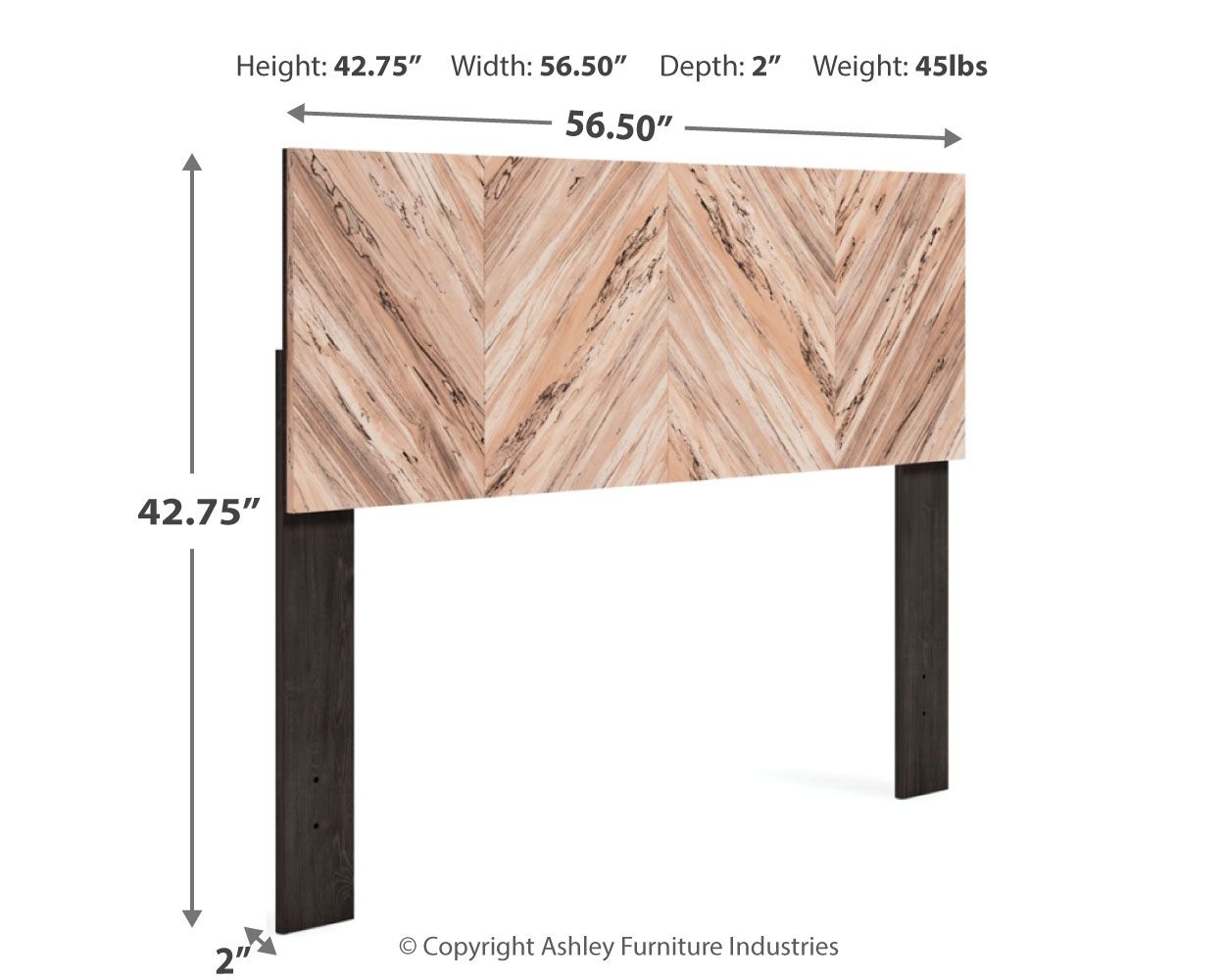 Piperton - Brown / Black - Full Panel Headboard