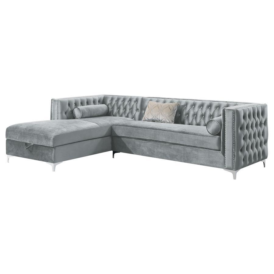 Bellaire - Upholstered Storage Chaise Sectional Sofa - Gray