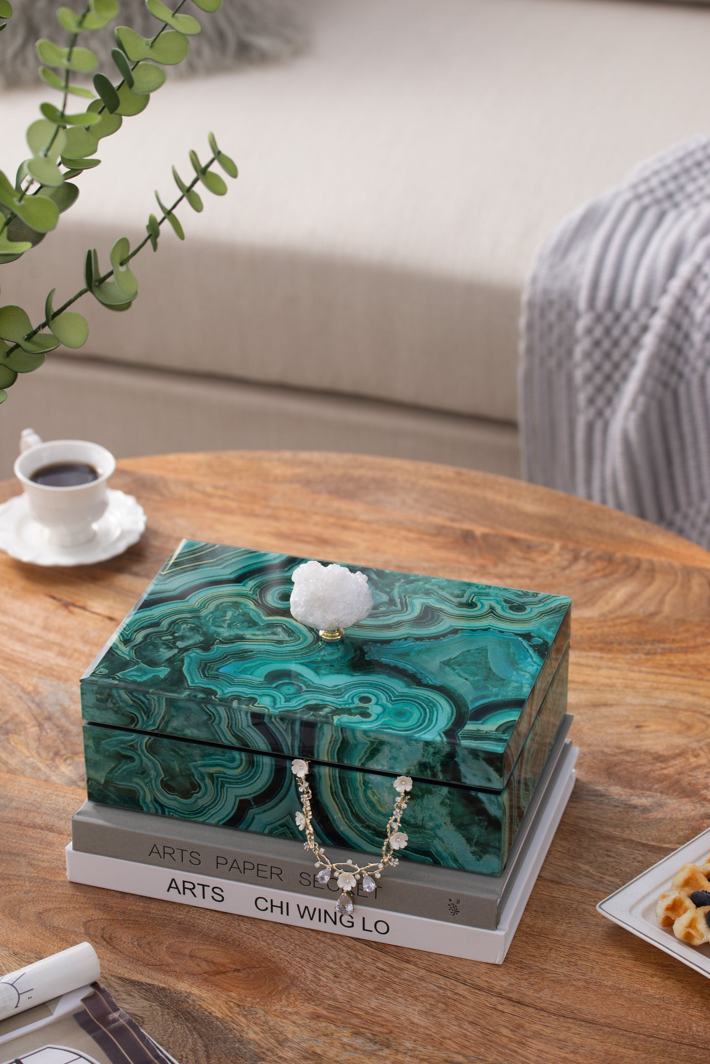 Bethany - Marbled Jewelry Box, Stackable Decorative Storage Boxes With Lids - Colorful