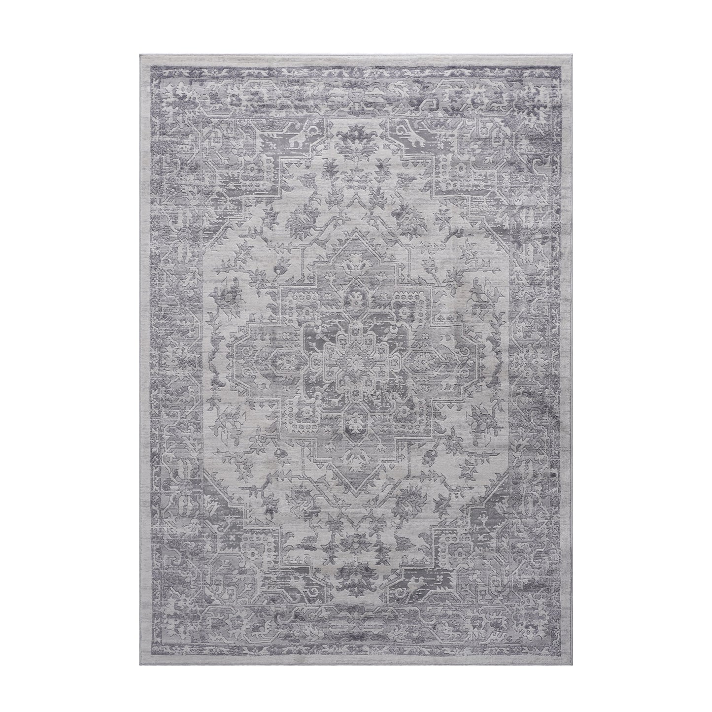 Oriental Non-Shedding Living Room Bedroom Dining Home Office Stylish And Stain Resistant Area Rug - Silver