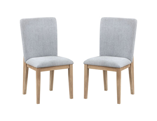 Caspian - 19" Linen And Oak Finish Dining Chair (Set of 2) - Gray