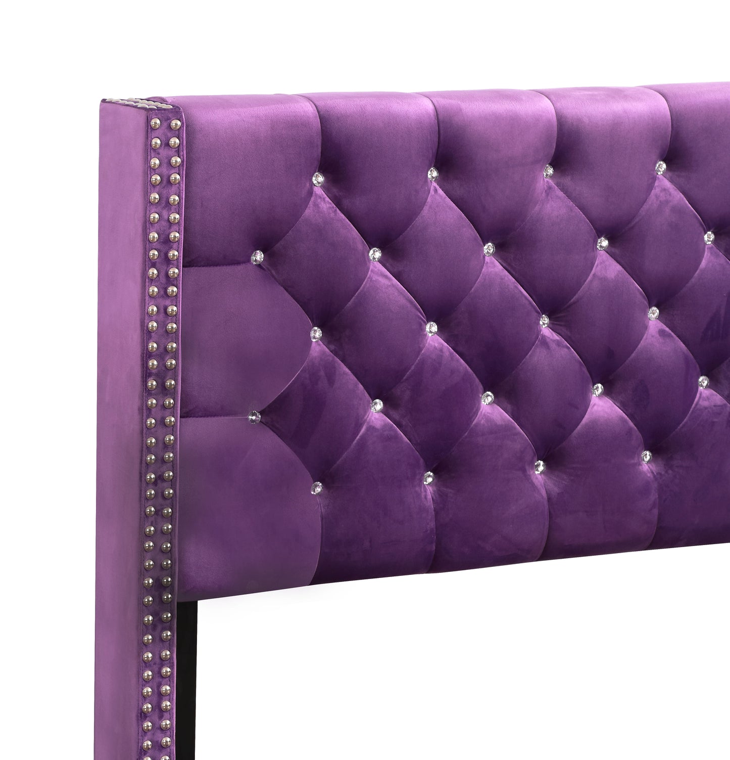 Julie - Upholstered Bed With Faux Diamonds