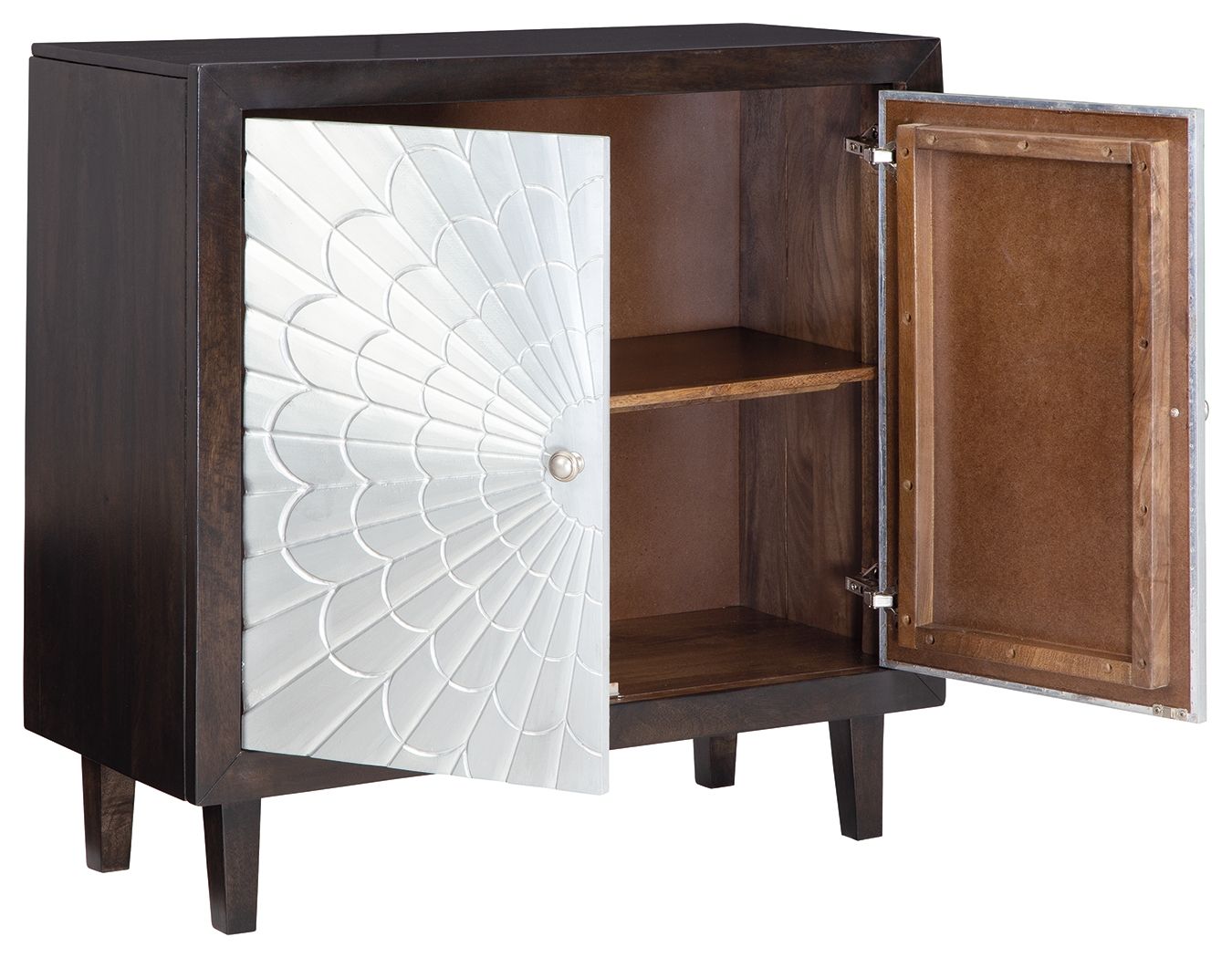 Ronlen - Brown / Silver Finish - Accent Cabinet