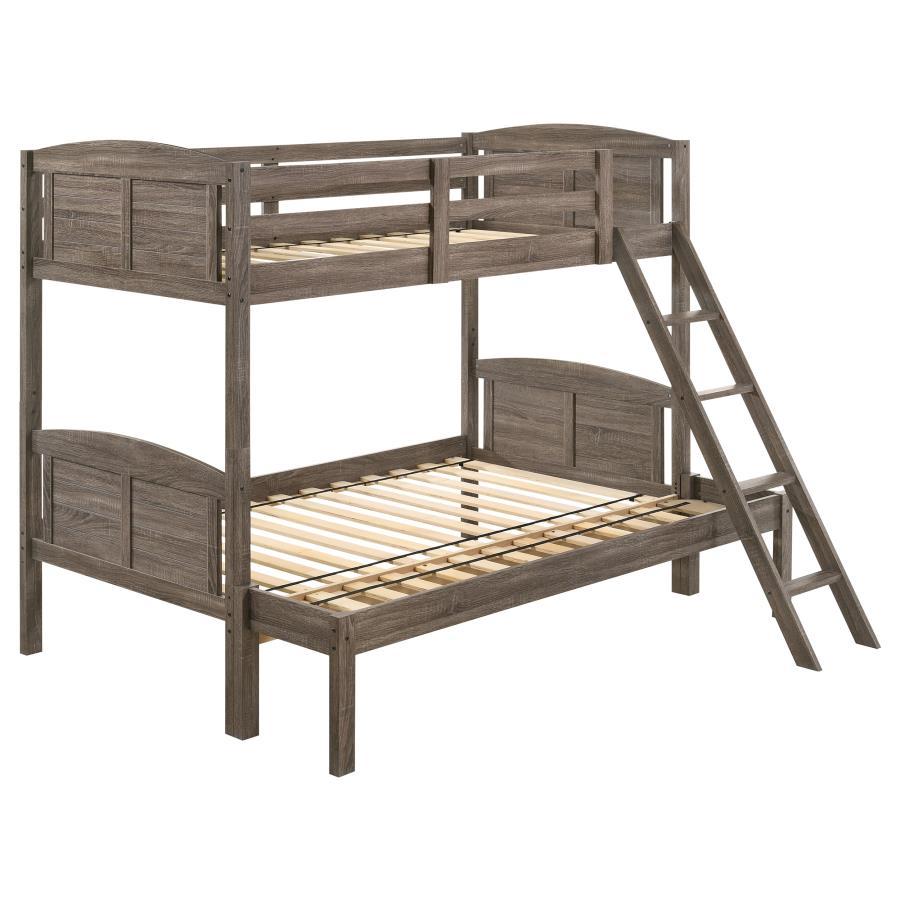 Flynn - Twin Over Full Bunk Bed - Weathered Brown