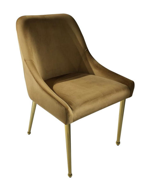 Side Chair (Set of 2) - Cognac And Gold