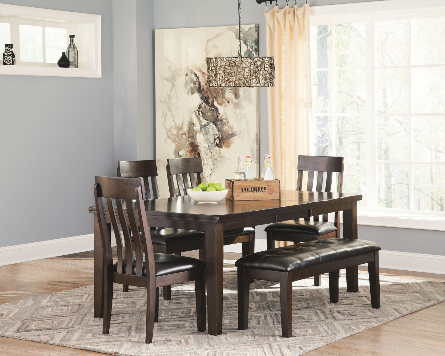 Haddigan - Dark Brown - Rect Dining Room Ext Table