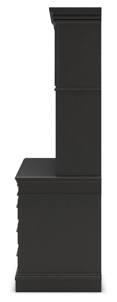 Beckincreek - Black - Home Office Credenza And Hutch