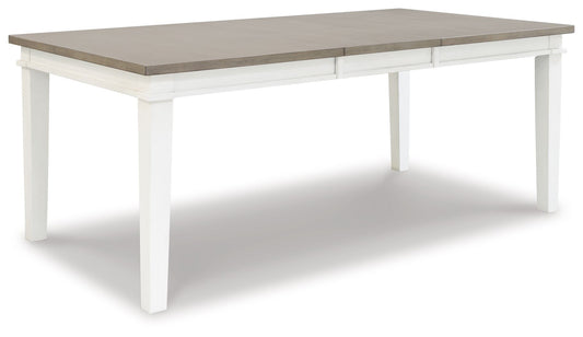 Nollicott - Whitewash / Light Gray - Rect Drm Butterfly Ext Table