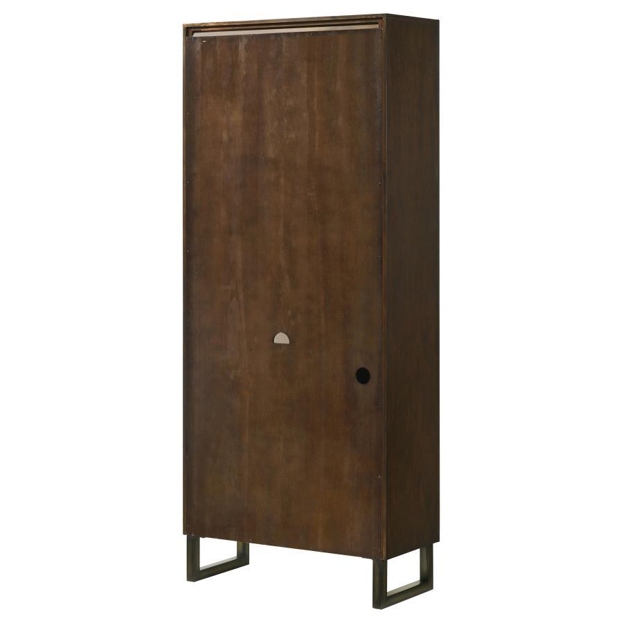 Marshall - 3-Shelf Bookcase With Storage Cabinet - Dark Walnut and Gunmetal