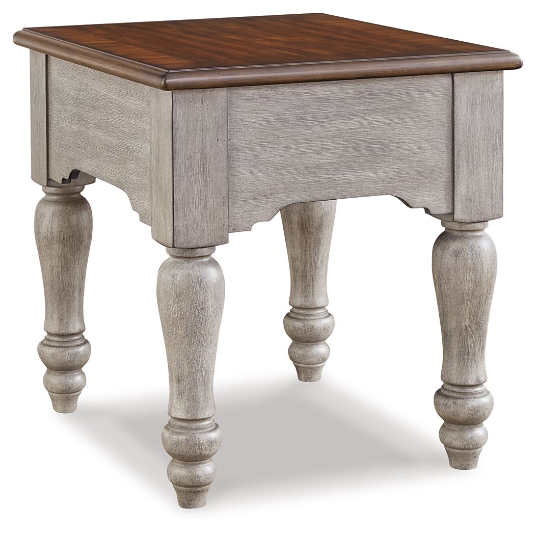 Lodenbay - Antique Gray / Brown - Rectangular End Table