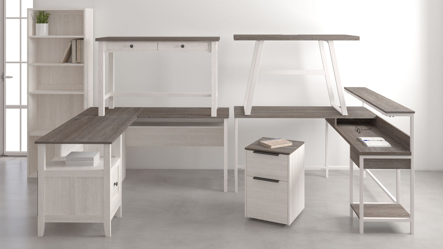 Dorrinson - White / Black / Gray - Home Office Desk