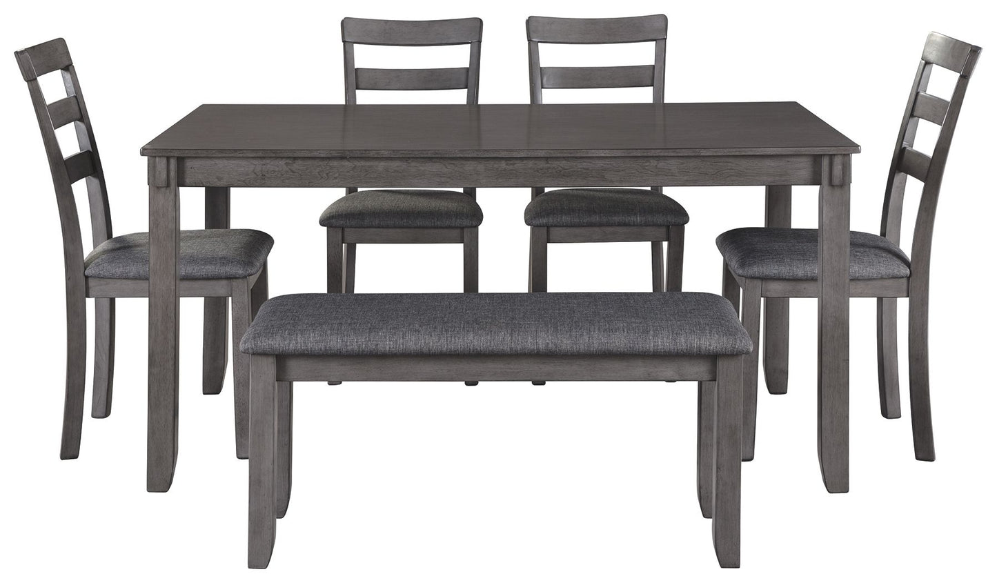 Bridson - Gray - Rect Drm Table Set (Set of 6)