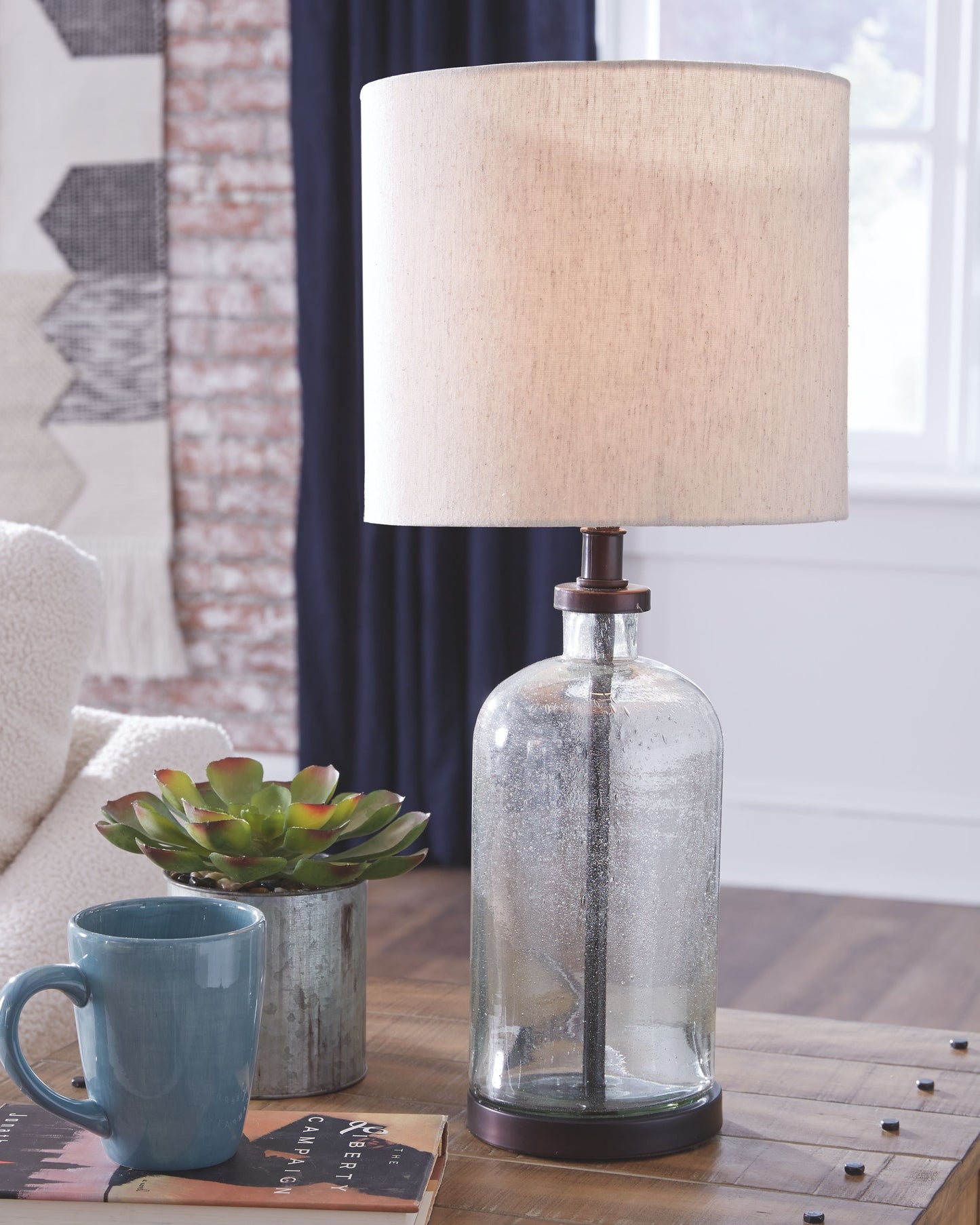 Bandile - Clear / Bronze Finish - Glass Table Lamp
