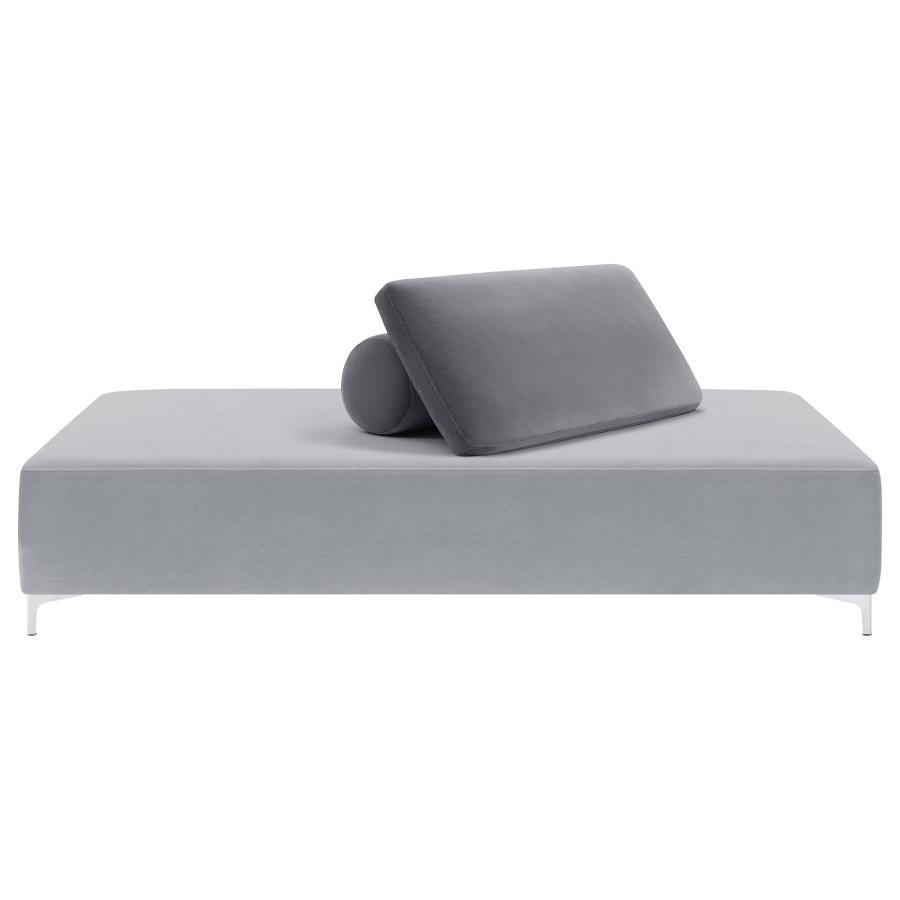 Giovanni - Upholstered Accent Chaise With Removable Pillow - Gray