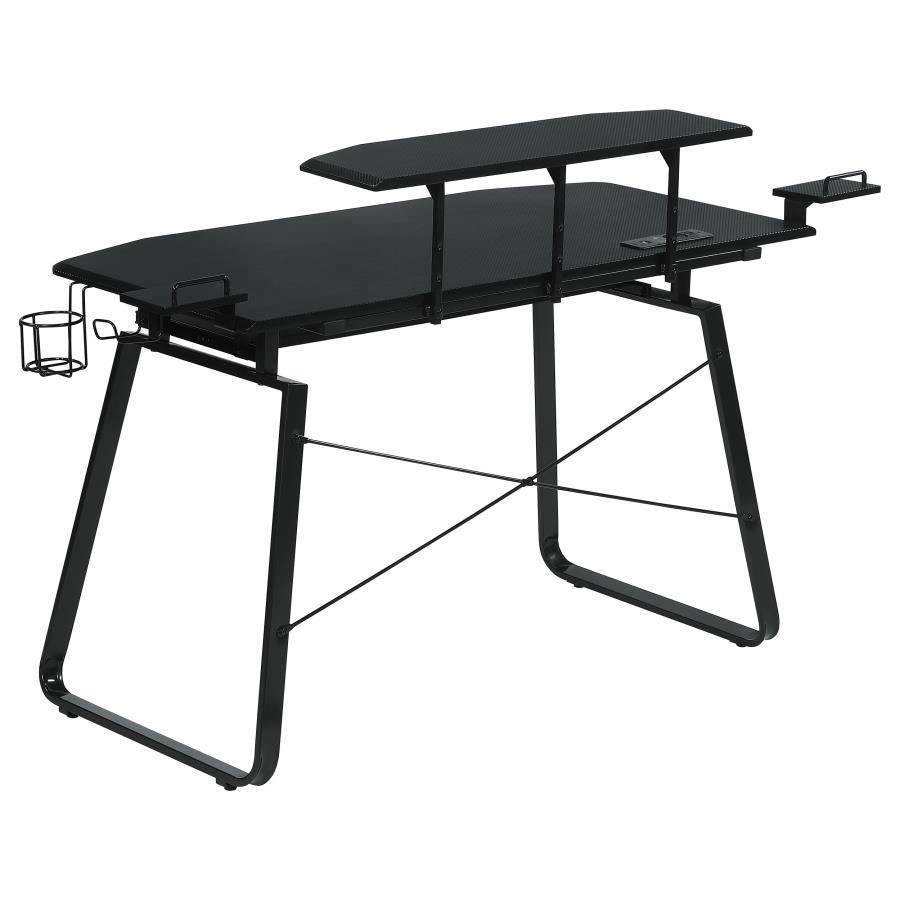 Alfie - Gaming Desk With USB Ports - Gunmetal
