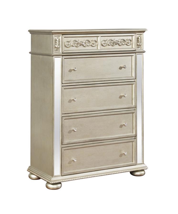 Heidi - 5-Drawer Chest - Metallic Platinum