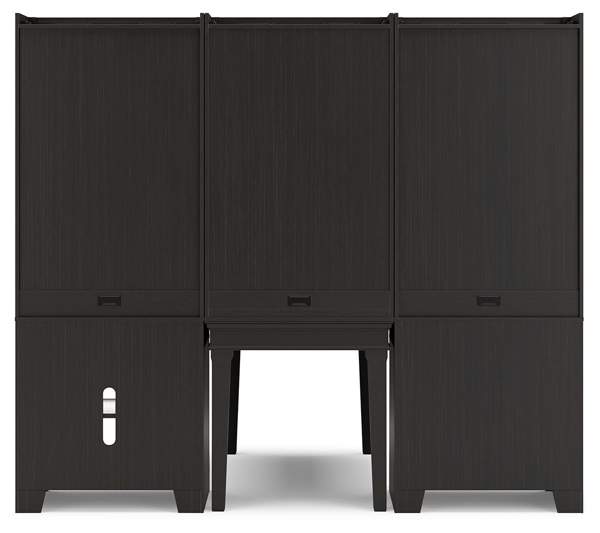 Beckincreek - Black - Home Office Bookcase Desk With 2 Bookcases