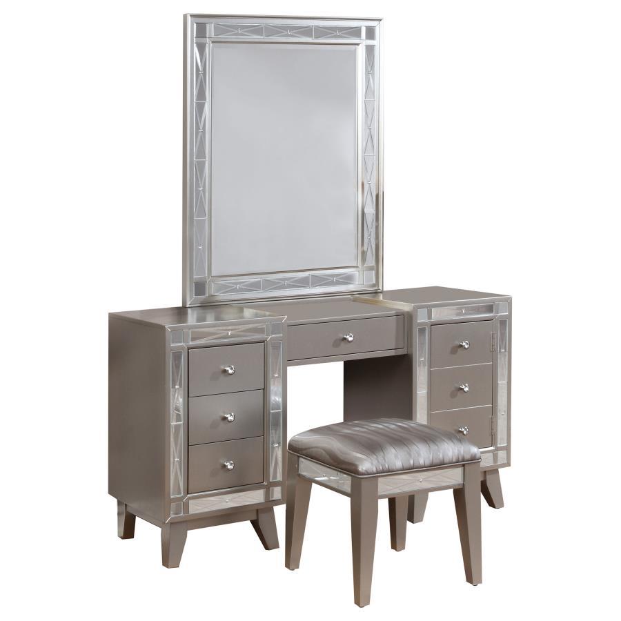 Leighton - 3-Piece Vanity Set - Metallic Platinum