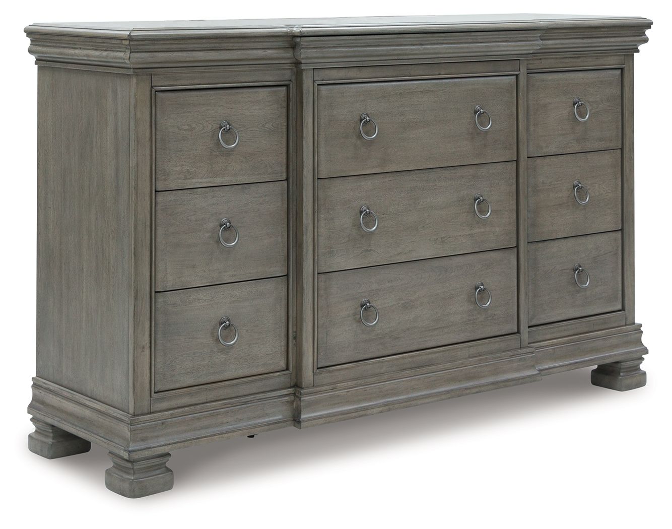Lexorne - Gray - 4 Pc. - Dresser, Mirror, Queen Sleigh Bed