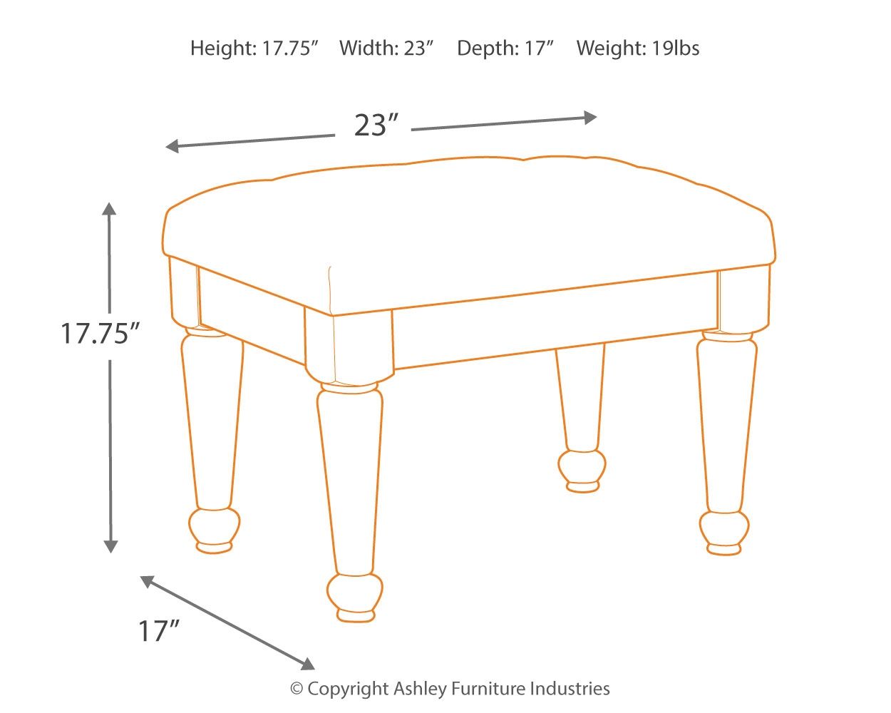 Coralayne - Silver - Upholstered Stool
