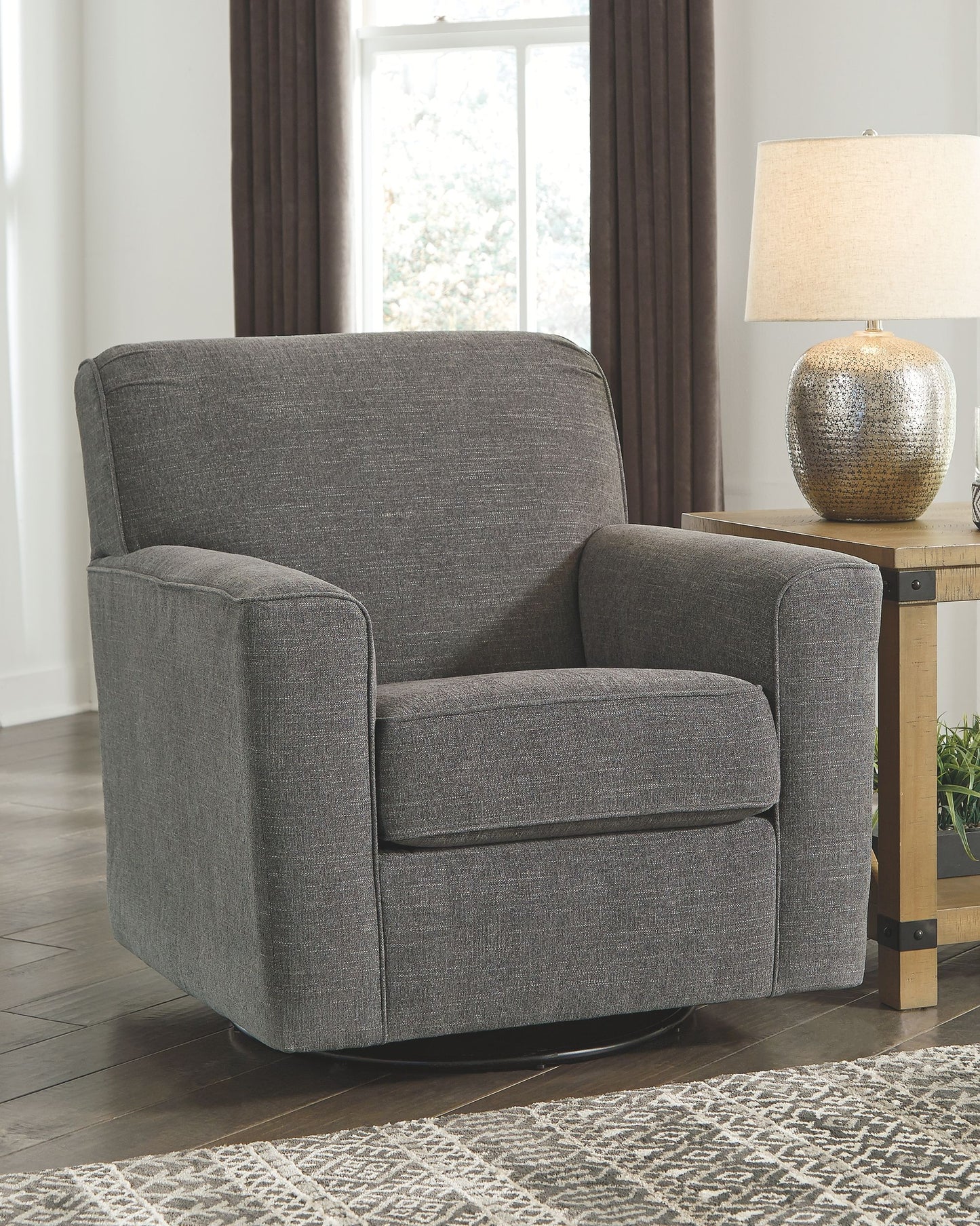 Alcona - Charcoal - Swivel Glider Accent Chair