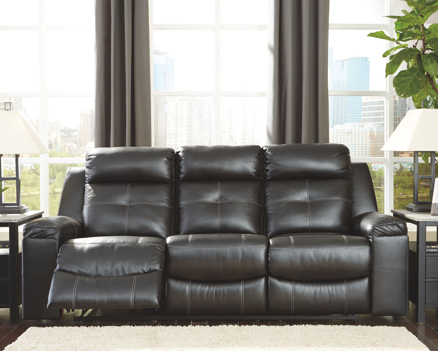 Kempten - Black - Reclining Sofa