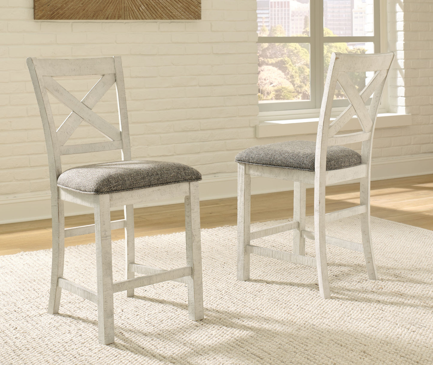 Brewgan - Two-tone - Upholstered Barstool (Set of 2)