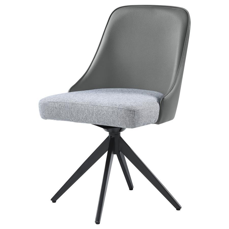 Paulita - Upholstered Swivel Side Chairs (Set of 2) - Gray And Gunmetal