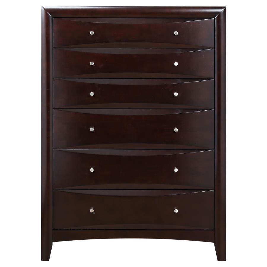 Phoenix - 6-Drawer Chest  - Deep Cappuccino