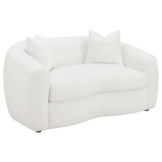 Isabella - Upholstered Tight Back Loveseat - White