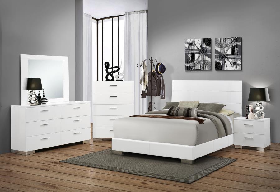 Felicity - Queen Panel Bed - Glossy White