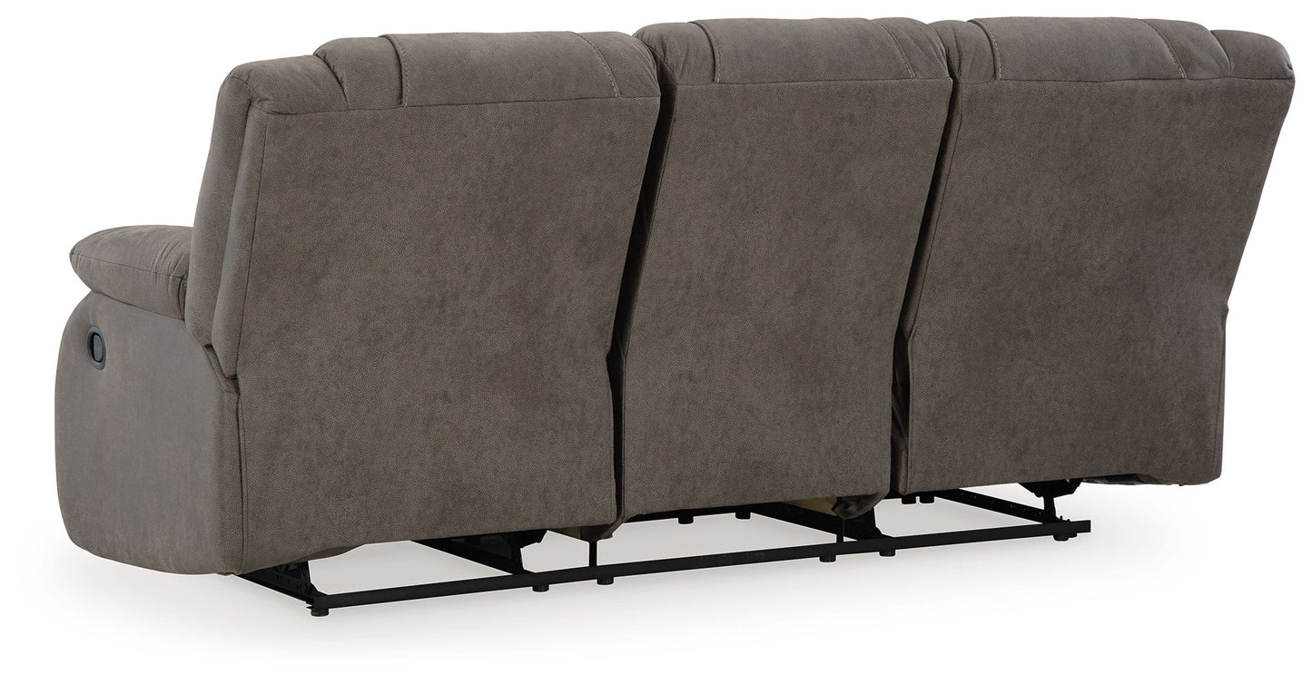 First Base - Gunmetal - 3 Pc. - Reclining Sofa, Reclining Loveseat, Rocker Recliner