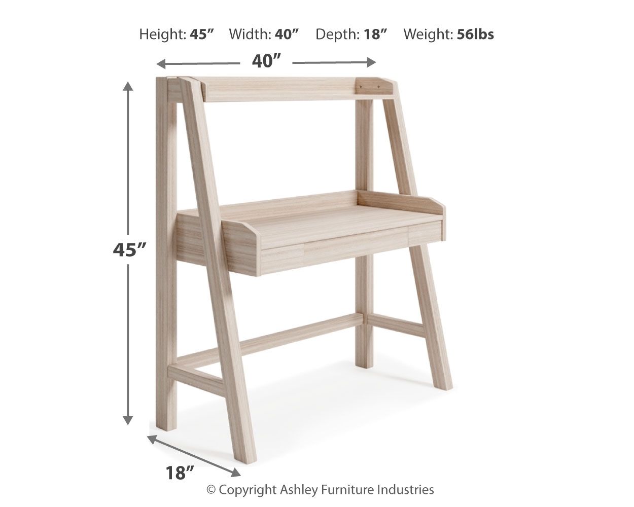 Blariden - Natural - Desk W/Hutch