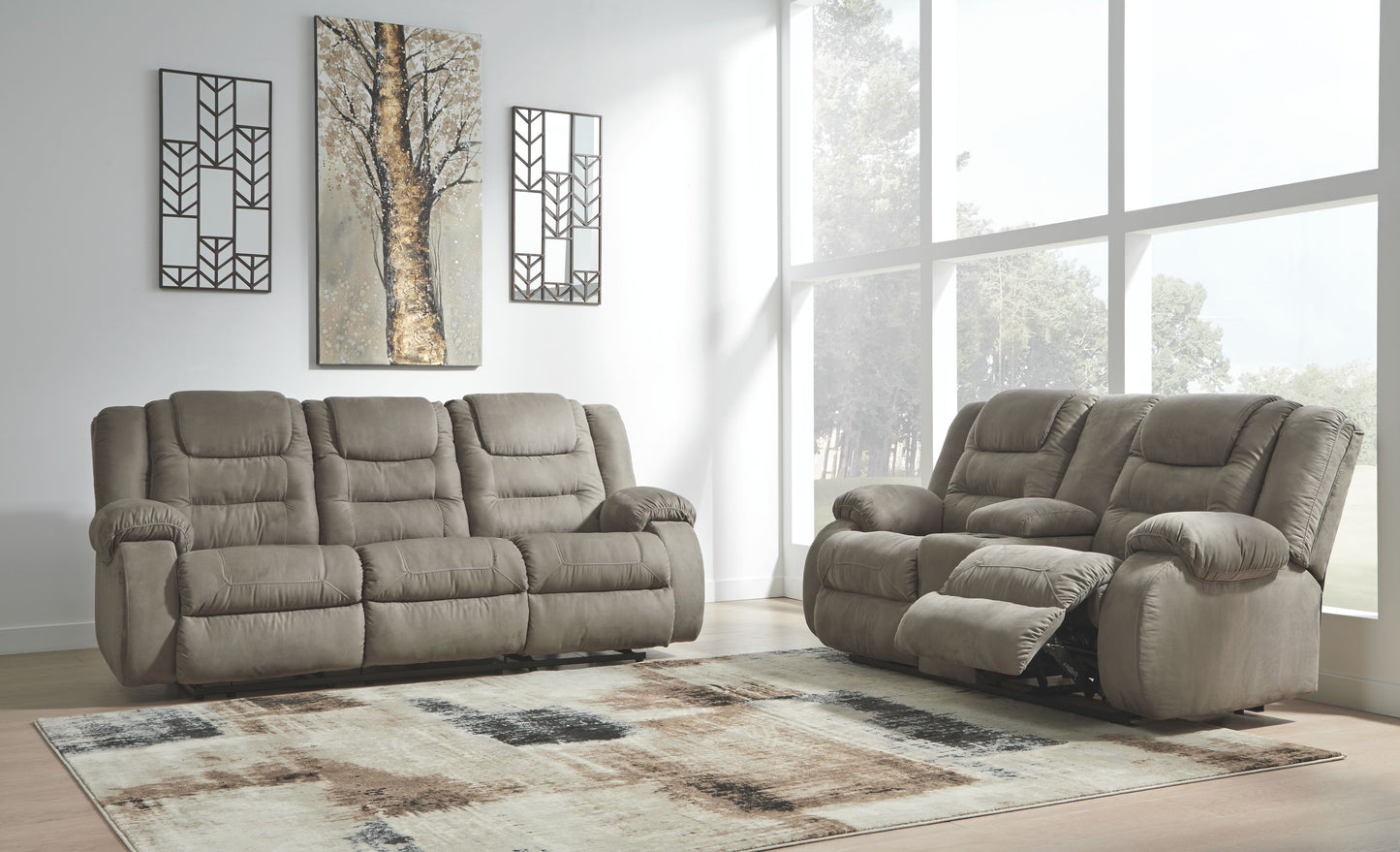 Mccade - Cobblestone - Dbl Rec Loveseat W/Console