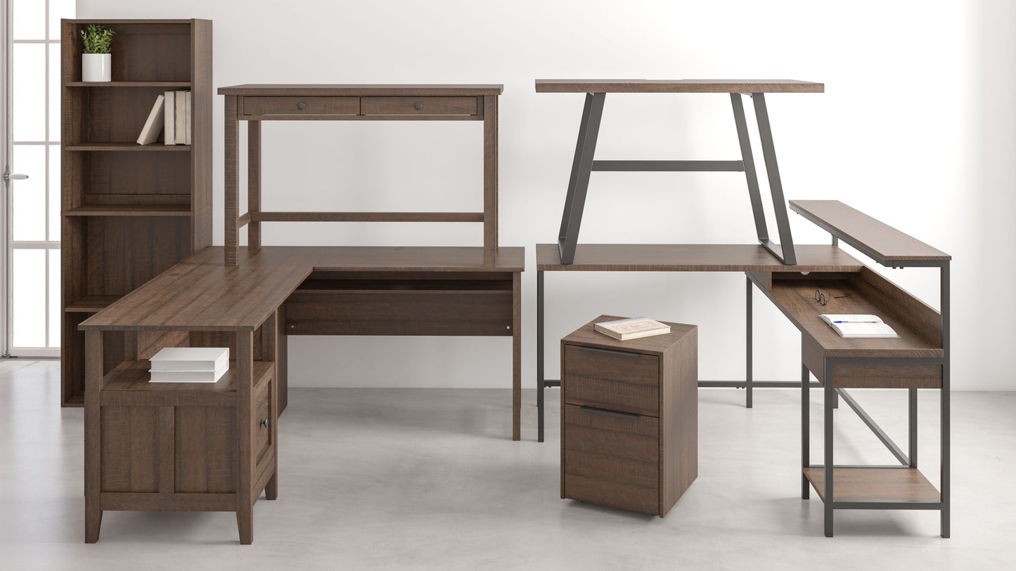 Camiburg - Warm Brown - L-desk With Storage