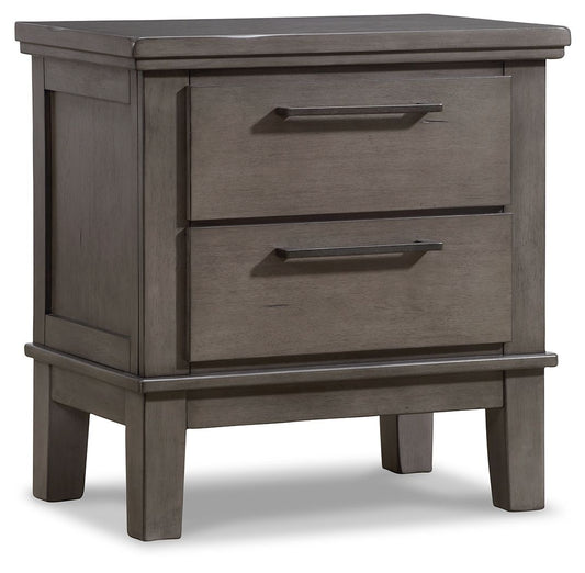 Hallanden - Gray - Two Drawer Night Stand