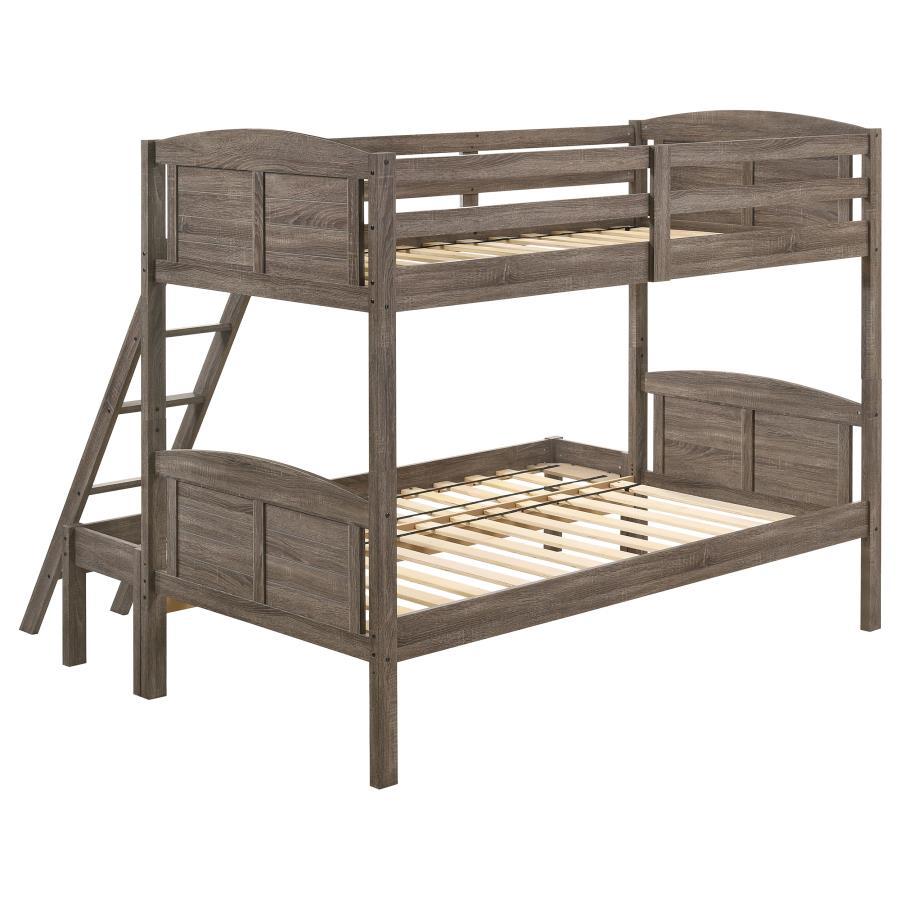 Flynn - Twin Over Full Bunk Bed - Weathered Brown