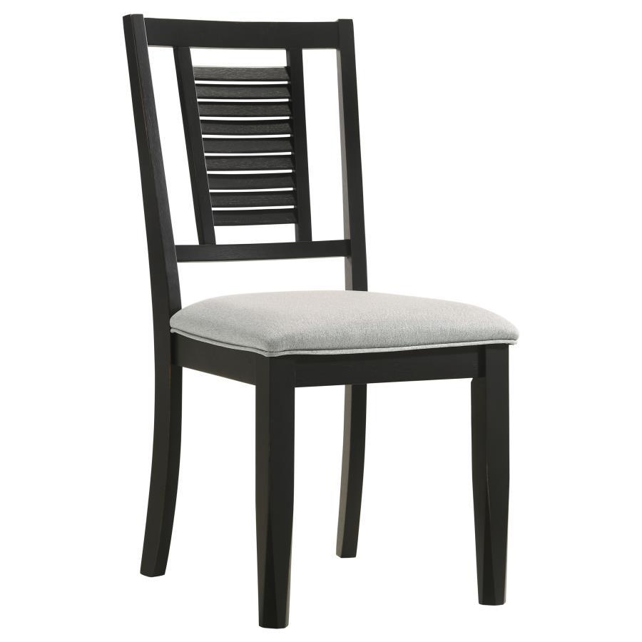 Side Chair (Set of 2) - Black Washed And Light Gray