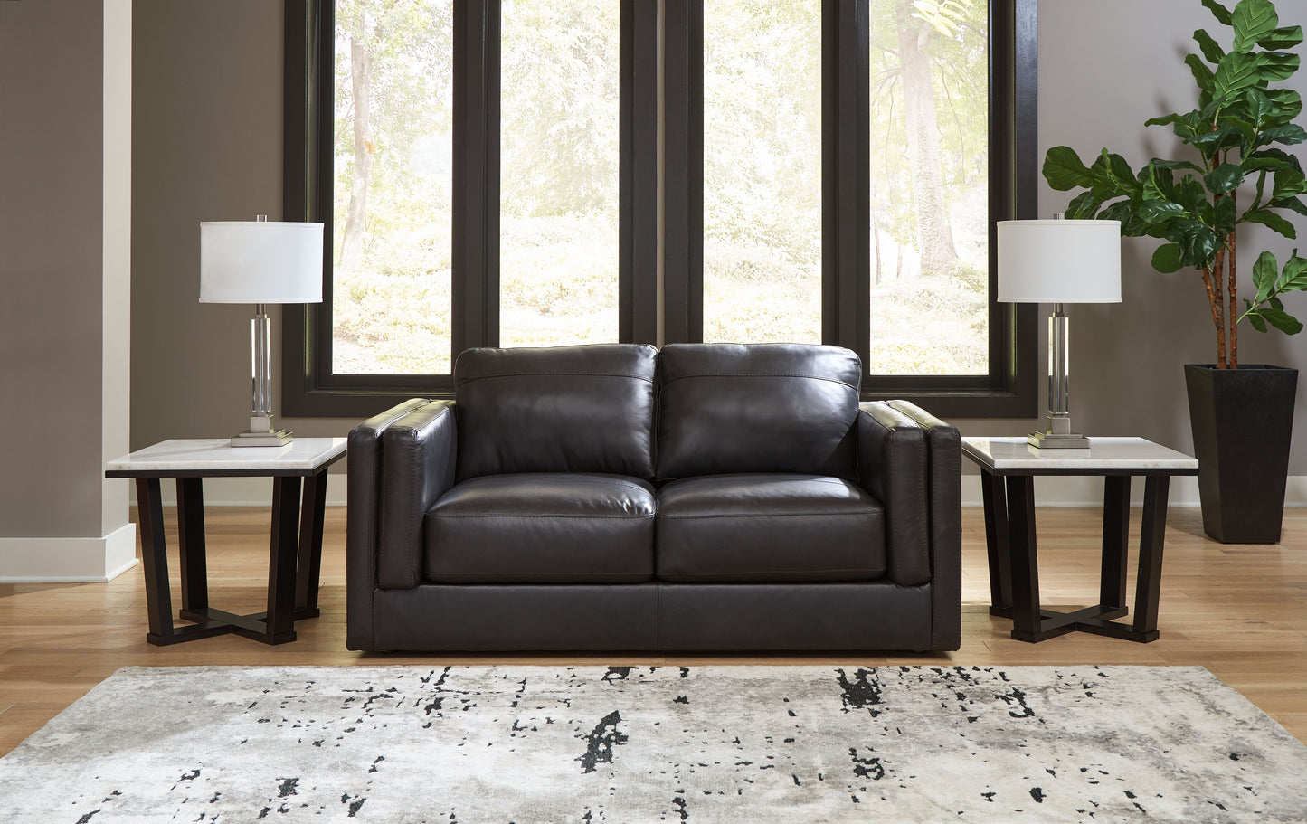 Amiata - Onyx - 4 Pc. - Sofa, Loveseat, Chair And A Half, Ottoman