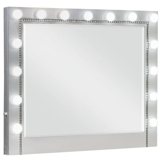 Eleanor - Metallic Rectangular Dresser Mirror With Light