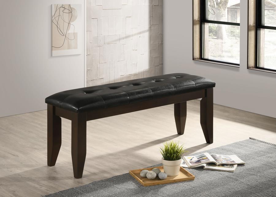 Dalila - Tufted Upholstered Dining Bench - Cappuccino And Black