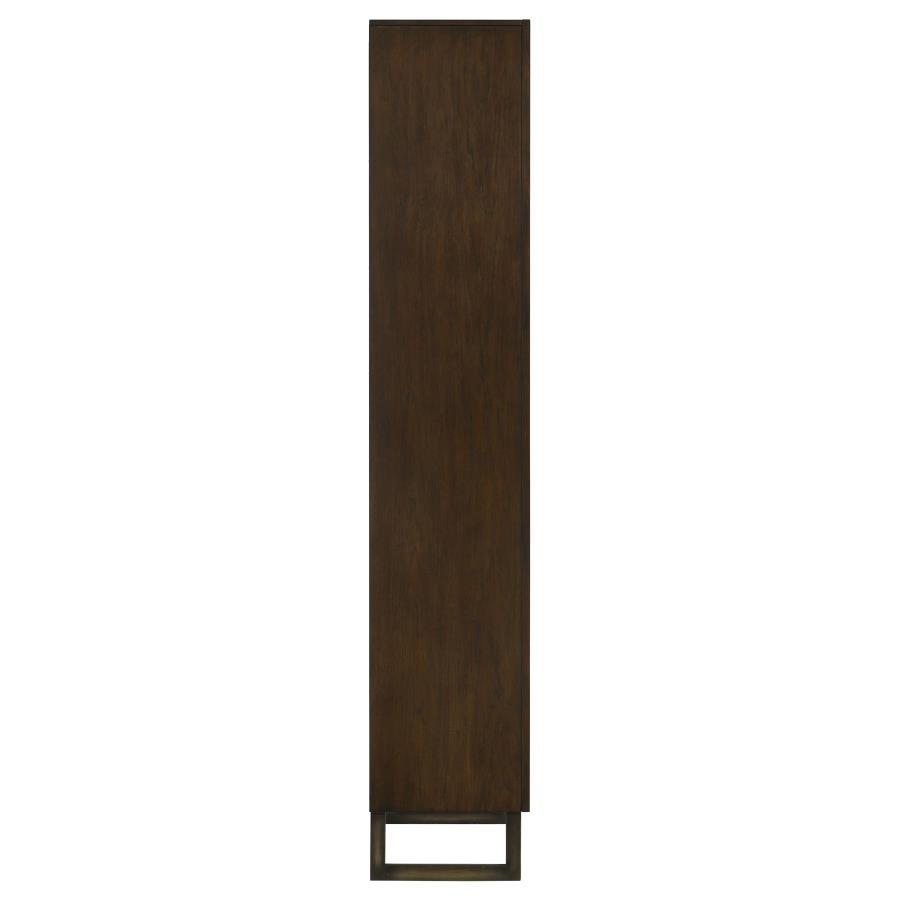 Marshall - 4-Shelf Bookcase - Dark Walnut and Gunmetal
