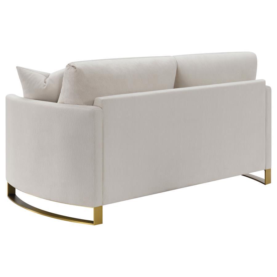Corliss - Upholstered Arched Arms Loveseat - Beige
