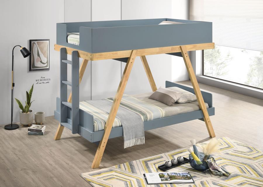 Twin / Twin Bunk Bed - Van Courtland Blue And Natural