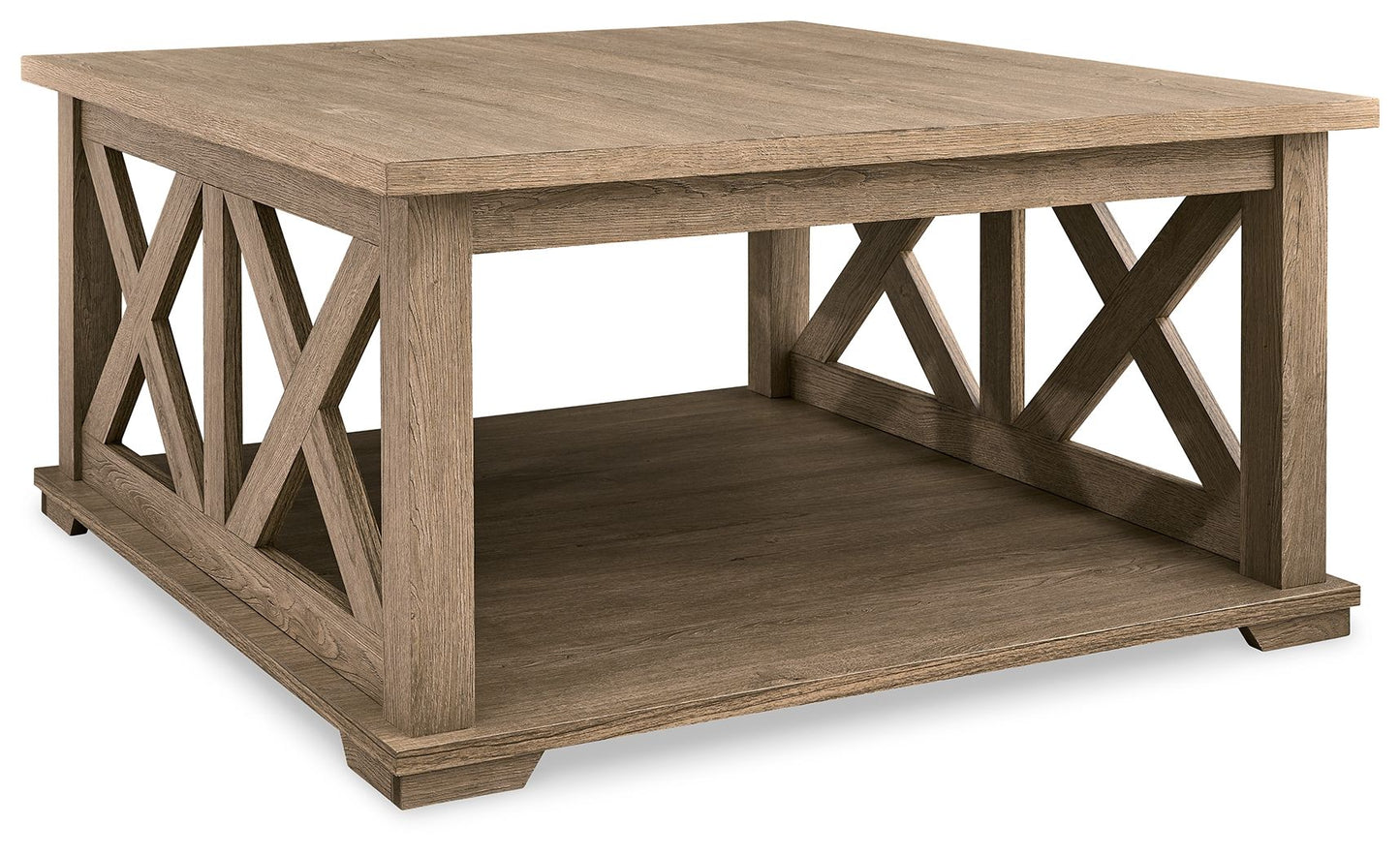 Elmferd - Light Brown - Square Cocktail Table